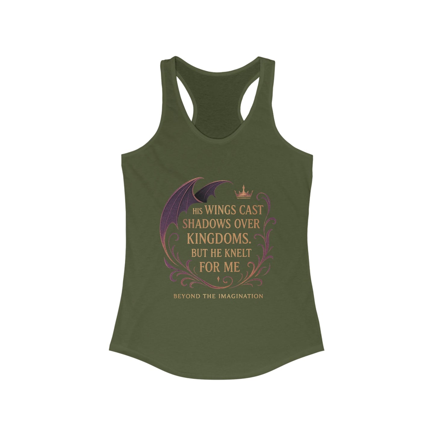 "He Knelt For Me" Dragon Romance Racerback Tank