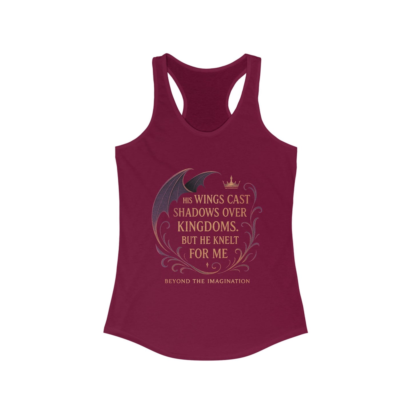 "He Knelt For Me" Dragon Romance Racerback Tank
