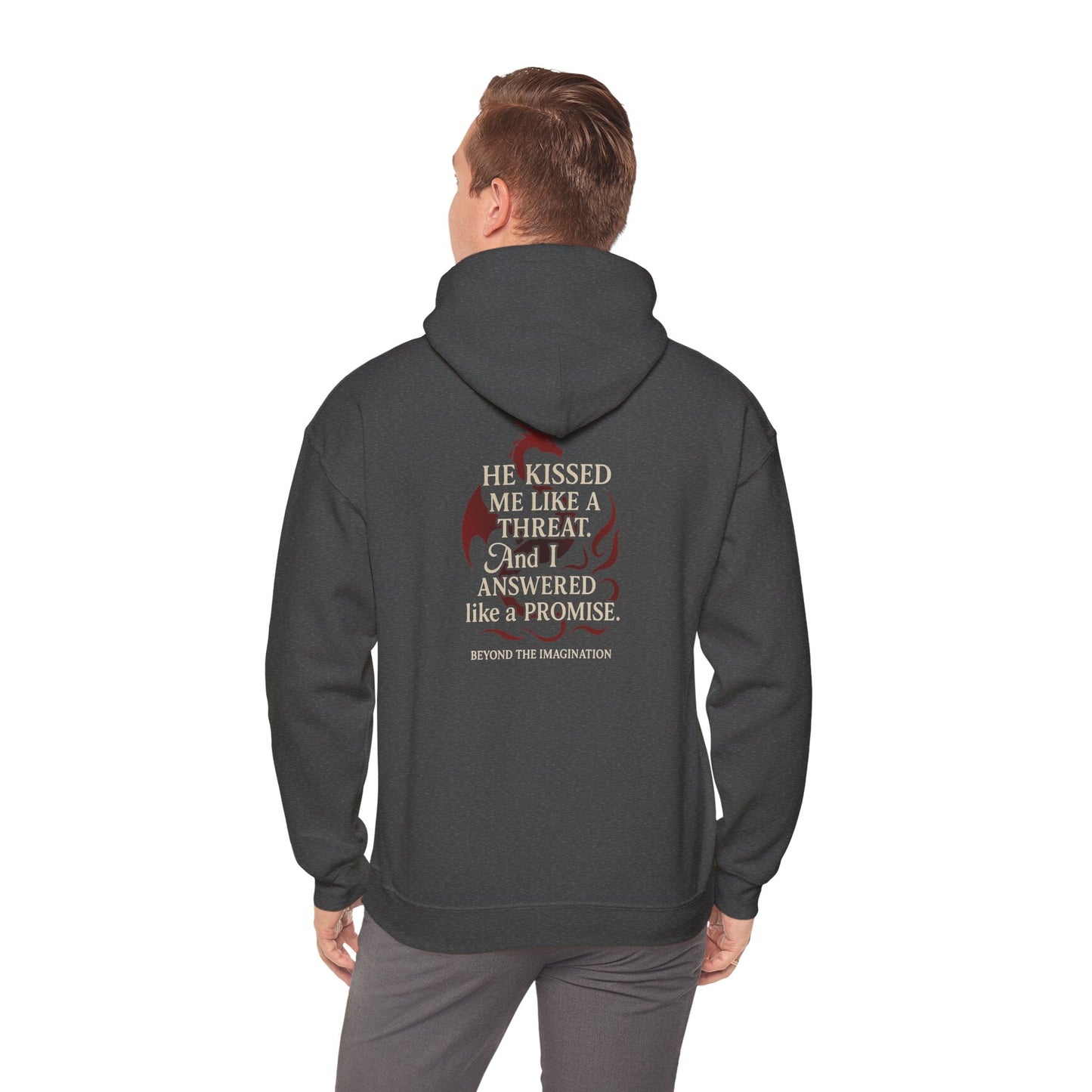 "He Kissed Me Like a Threat" Dragon Romance Hoodie