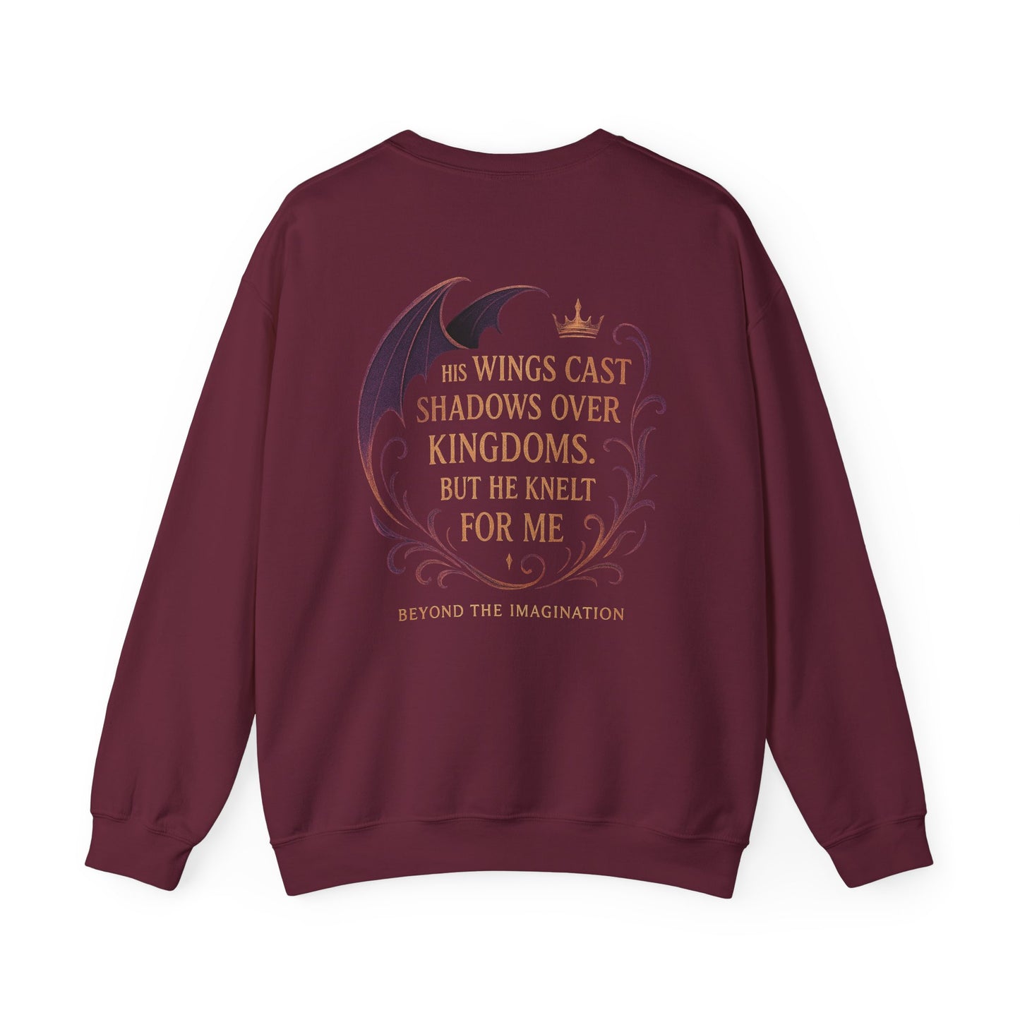 "His Wings Cast Shadows" Dragon Romance Sweatshirt