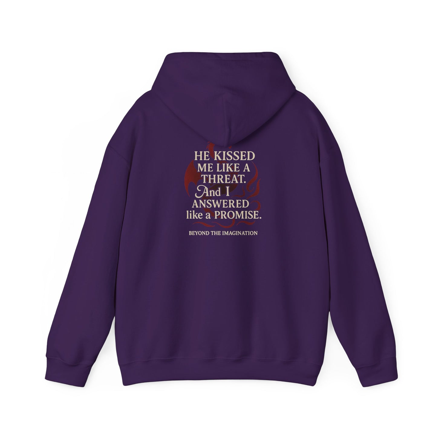 "He Kissed Me Like a Threat" Dragon Romance Hoodie