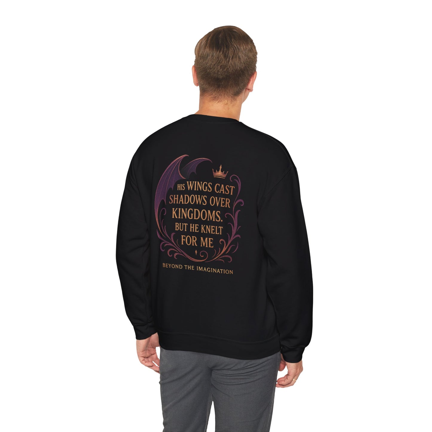 "His Wings Cast Shadows" Dragon Romance Sweatshirt