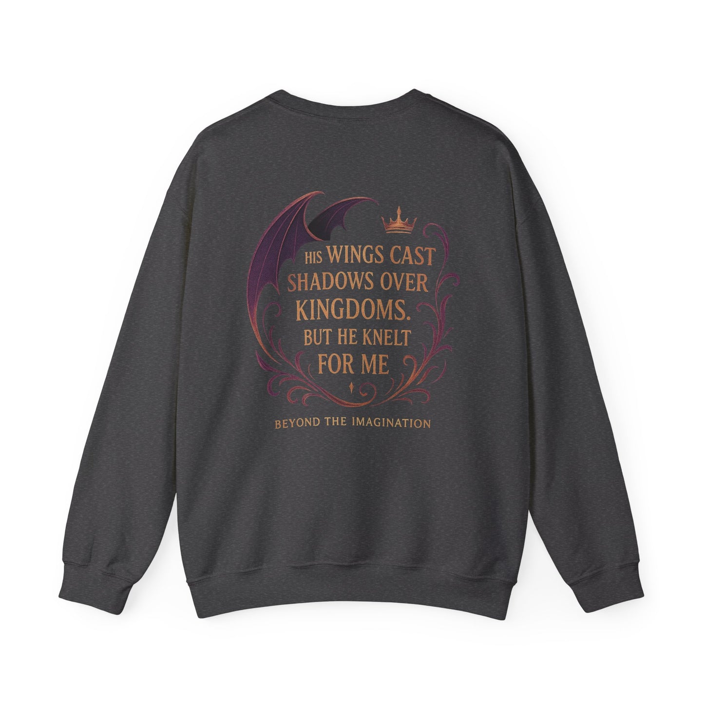 "His Wings Cast Shadows" Dragon Romance Sweatshirt