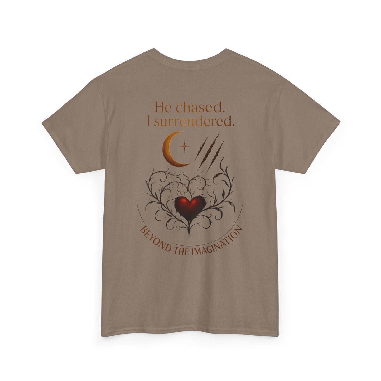 "He chased. I surrendered." Bold Romance Graphic Tee