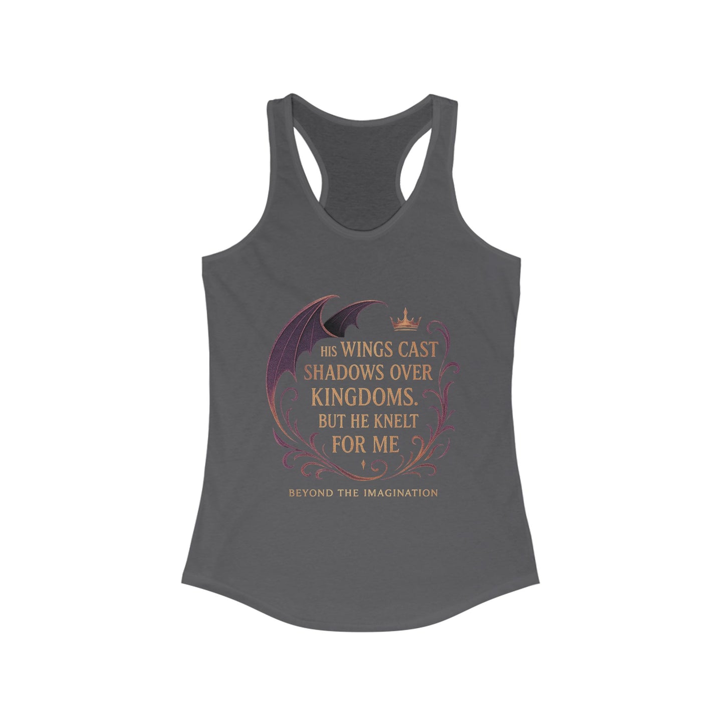 "He Knelt For Me" Dragon Romance Racerback Tank