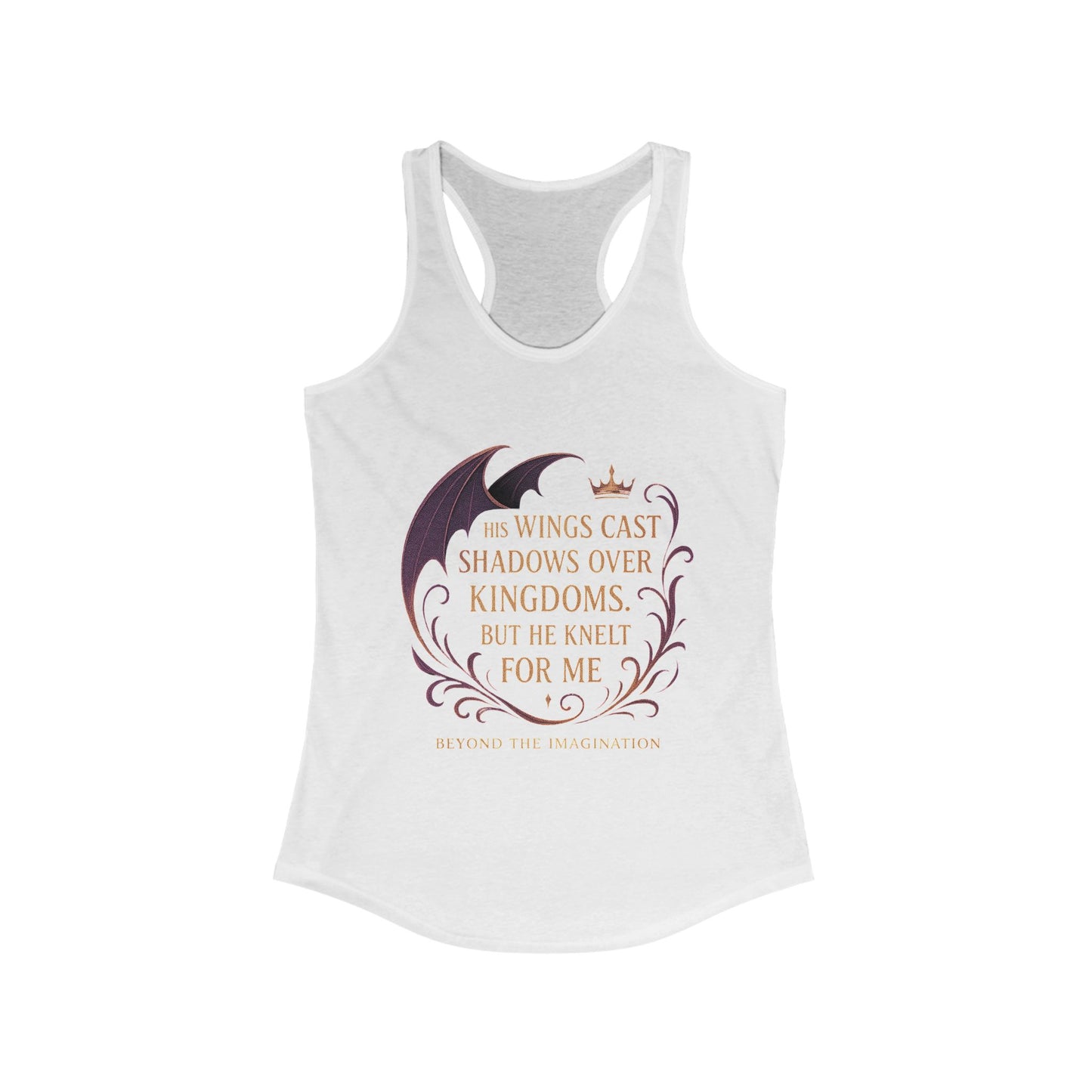 "He Knelt For Me" Dragon Romance Racerback Tank