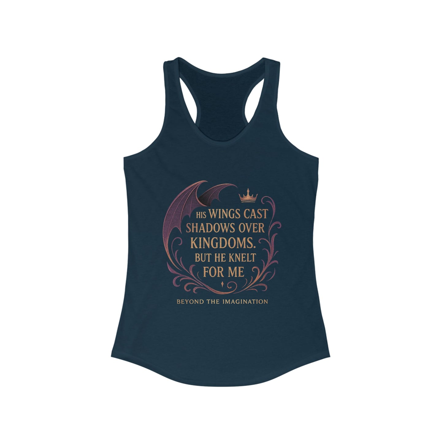 "He Knelt For Me" Dragon Romance Racerback Tank