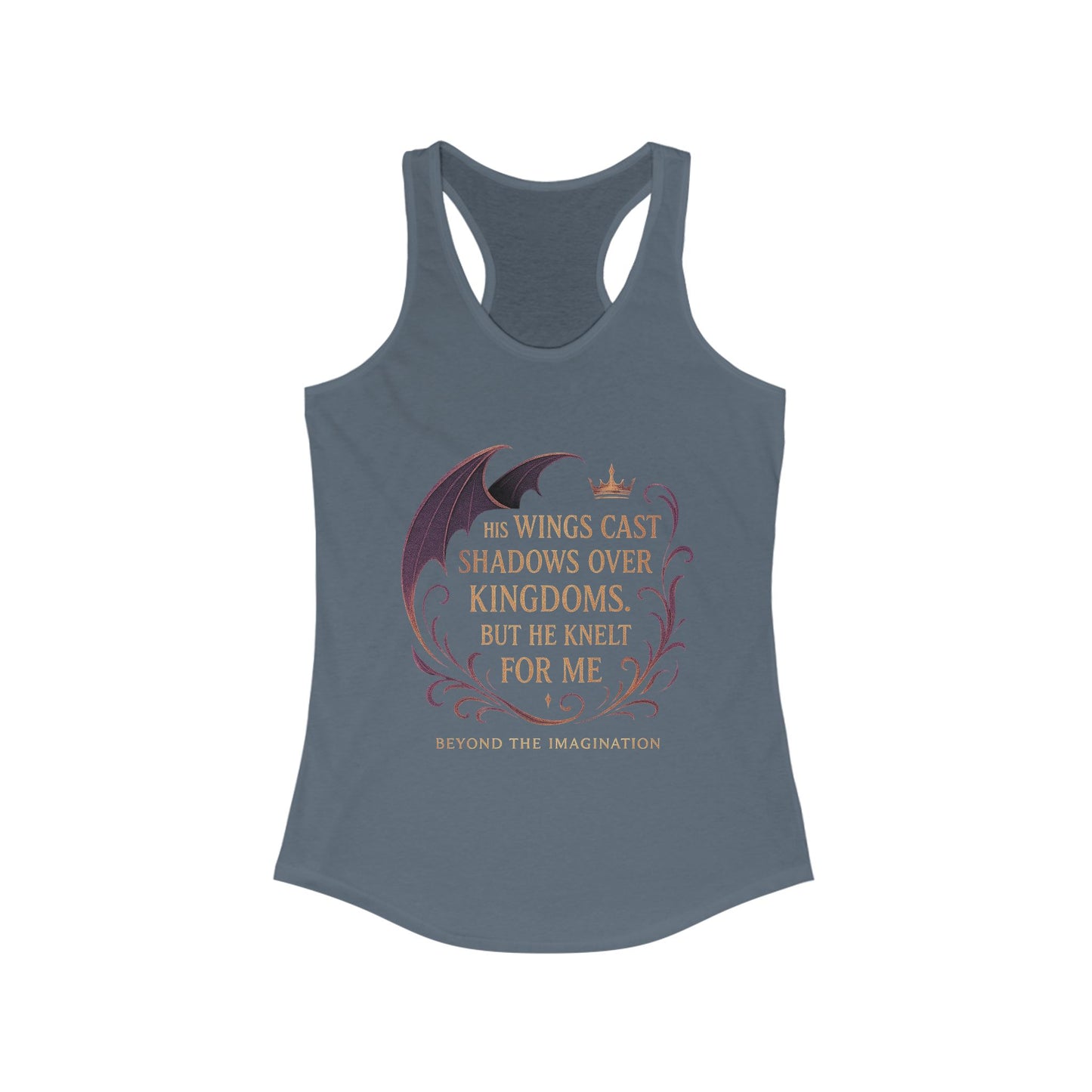 "He Knelt For Me" Dragon Romance Racerback Tank