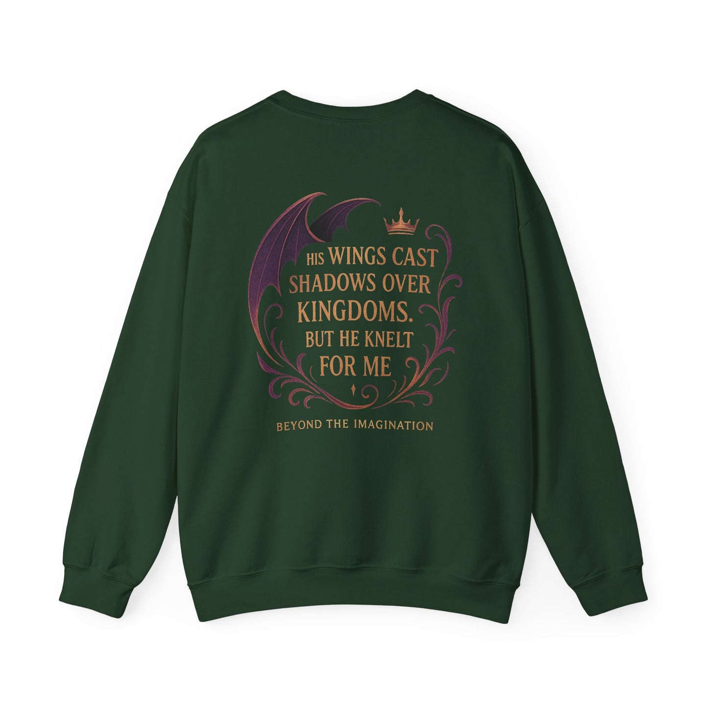 "His Wings Cast Shadows" Dragon Romance Sweatshirt
