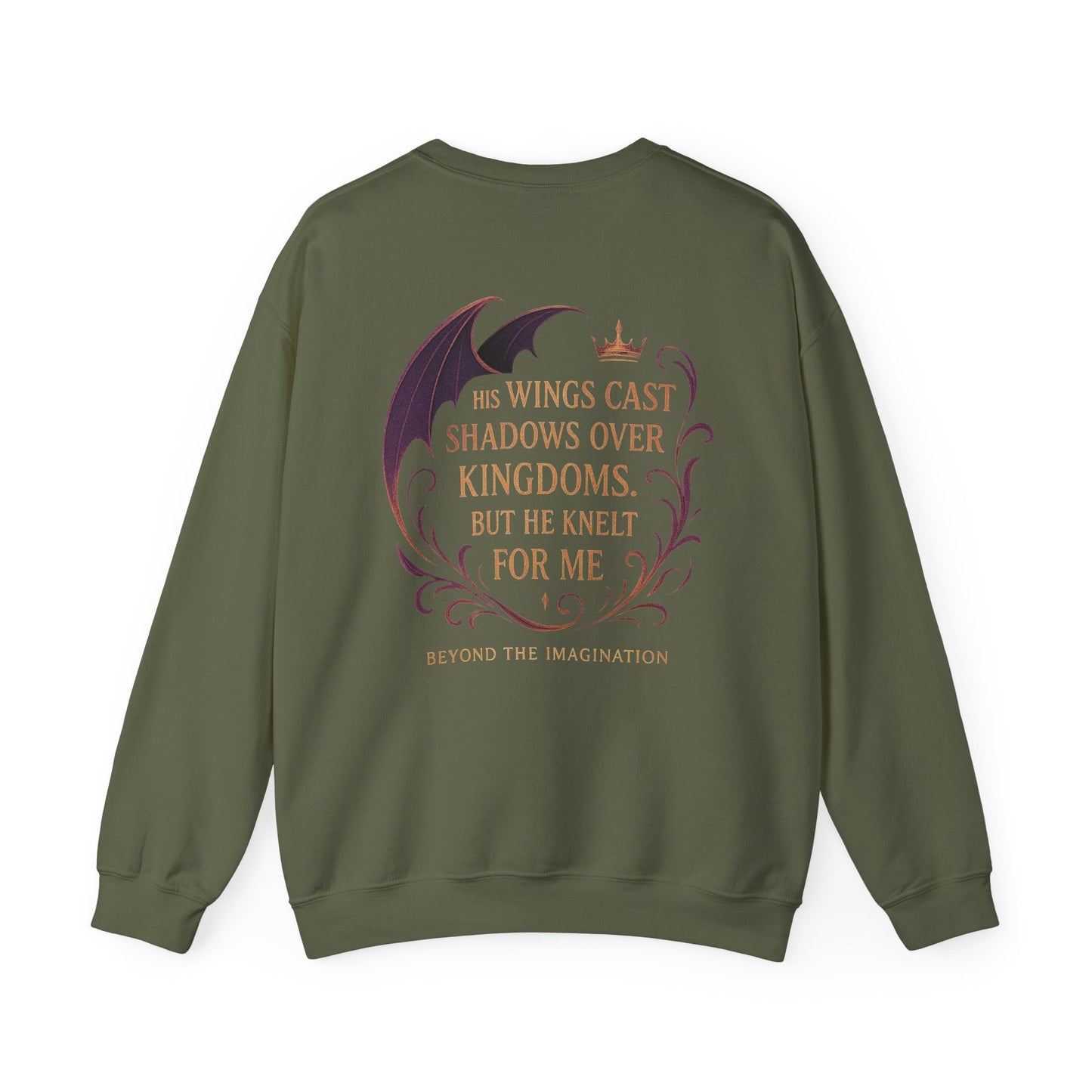 "His Wings Cast Shadows" Dragon Romance Sweatshirt